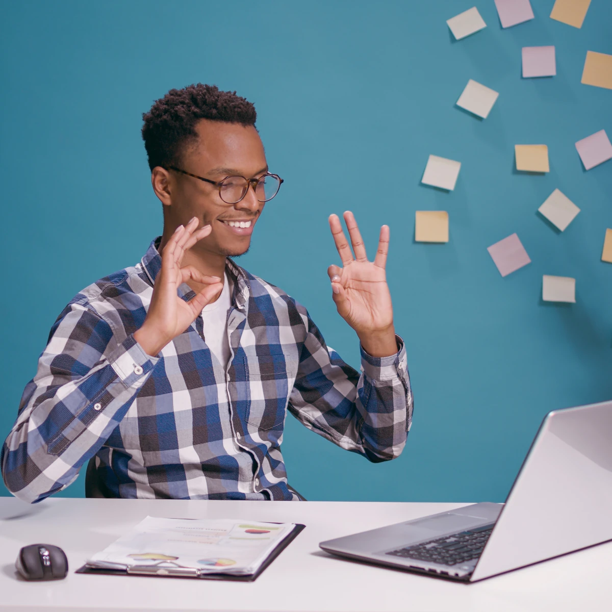 Man working on a laptop