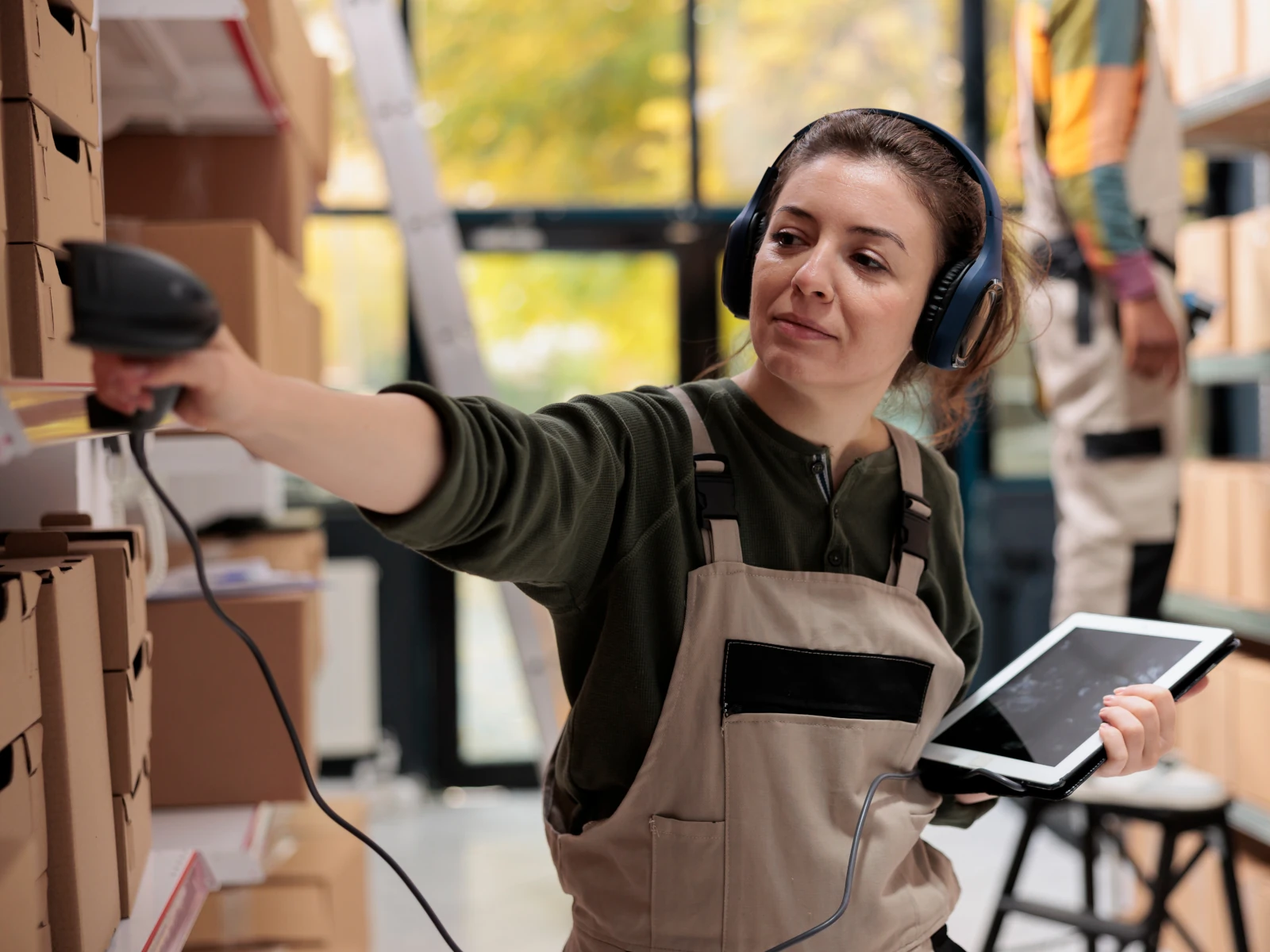 Woman working in warehouse