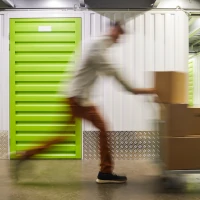 Person moving boxes